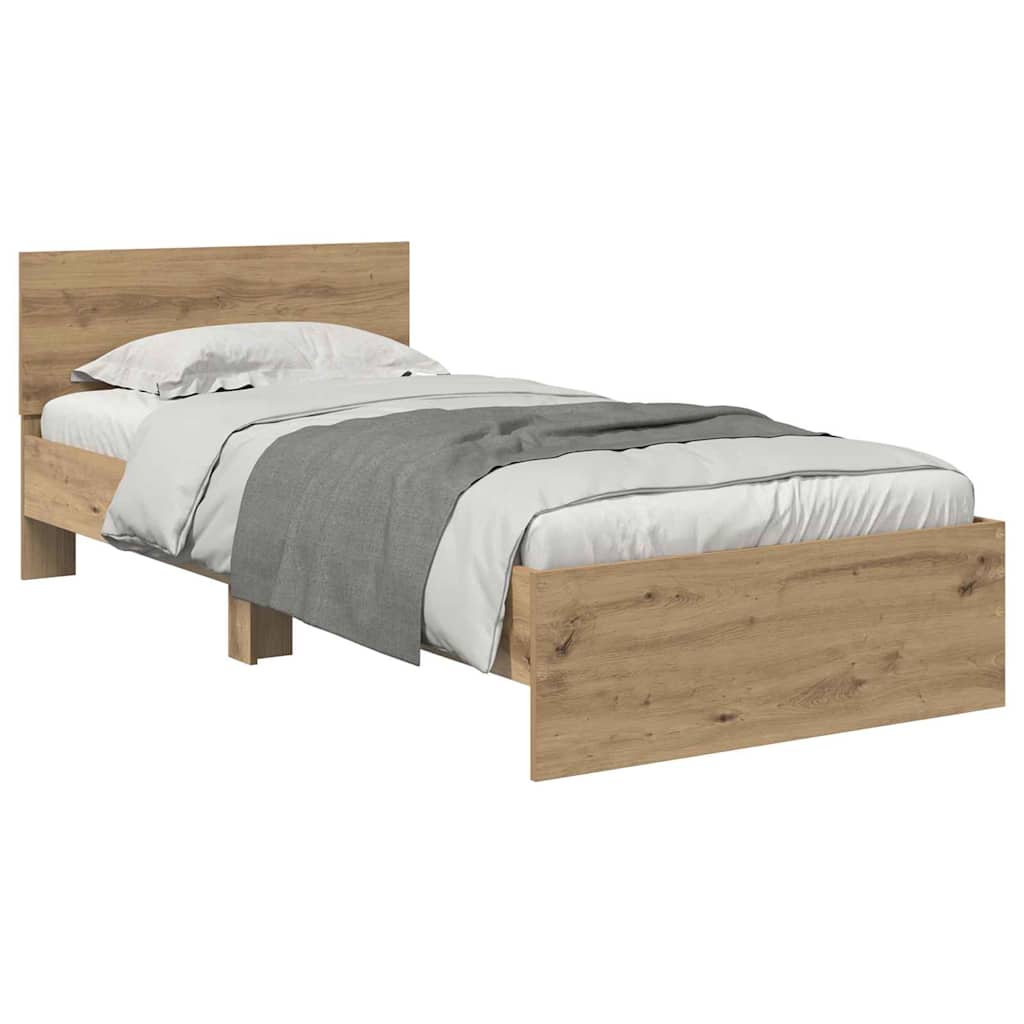 vidaXL Bed Frame Artisan Oak 90 x 190 cm Engineered Wood