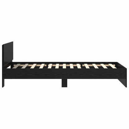 vidaXL Bed Frame with Headboard Black Oak 90 x 190 cm Engineered Wood