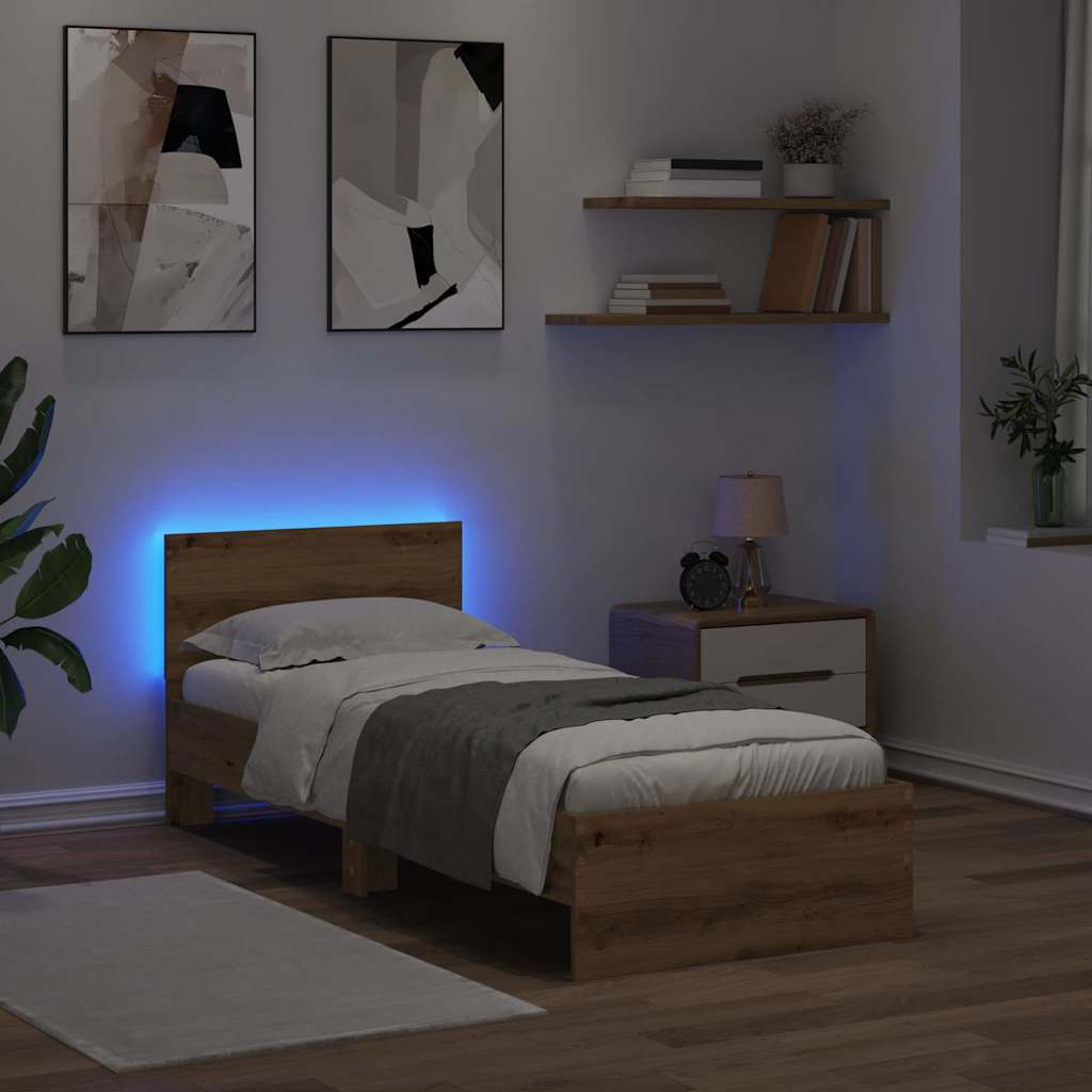 vidaXL Bed Frame Artisan Oak 75 x 190 cm Engineered Wood