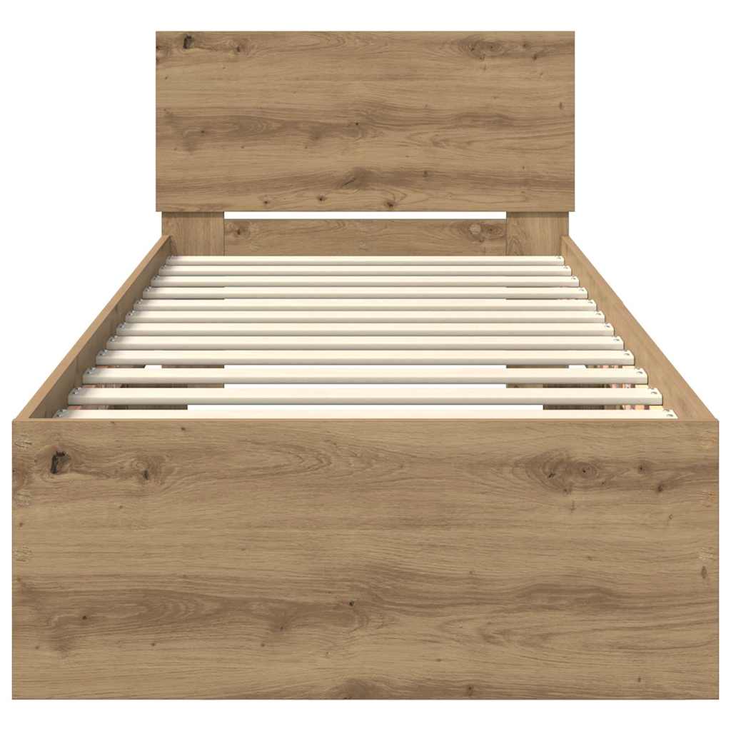 vidaXL Bed Frame Artisan Oak 75 x 190 cm Engineered Wood