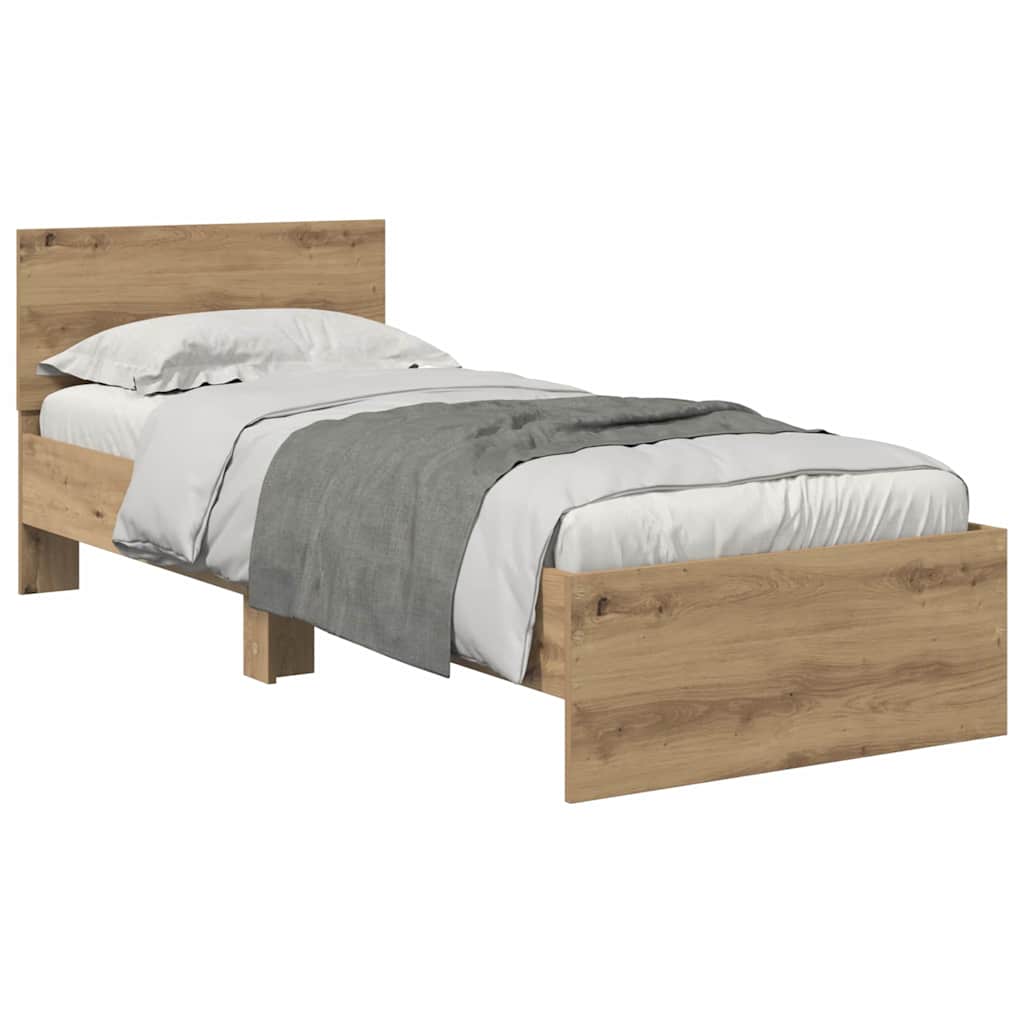 vidaXL Bed Frame Artisan Oak 75 x 190 cm Engineered Wood