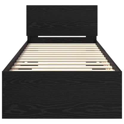 vidaXL Bed Frame with Headboard Black Oak 75 x 190 cm Engineered Wood