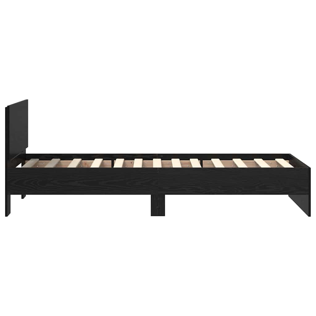 vidaXL Bed Frame with Headboard Black Oak 75 x 190 cm Engineered Wood