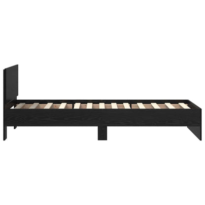 vidaXL Bed Frame with Headboard Black Oak 75 x 190 cm Engineered Wood