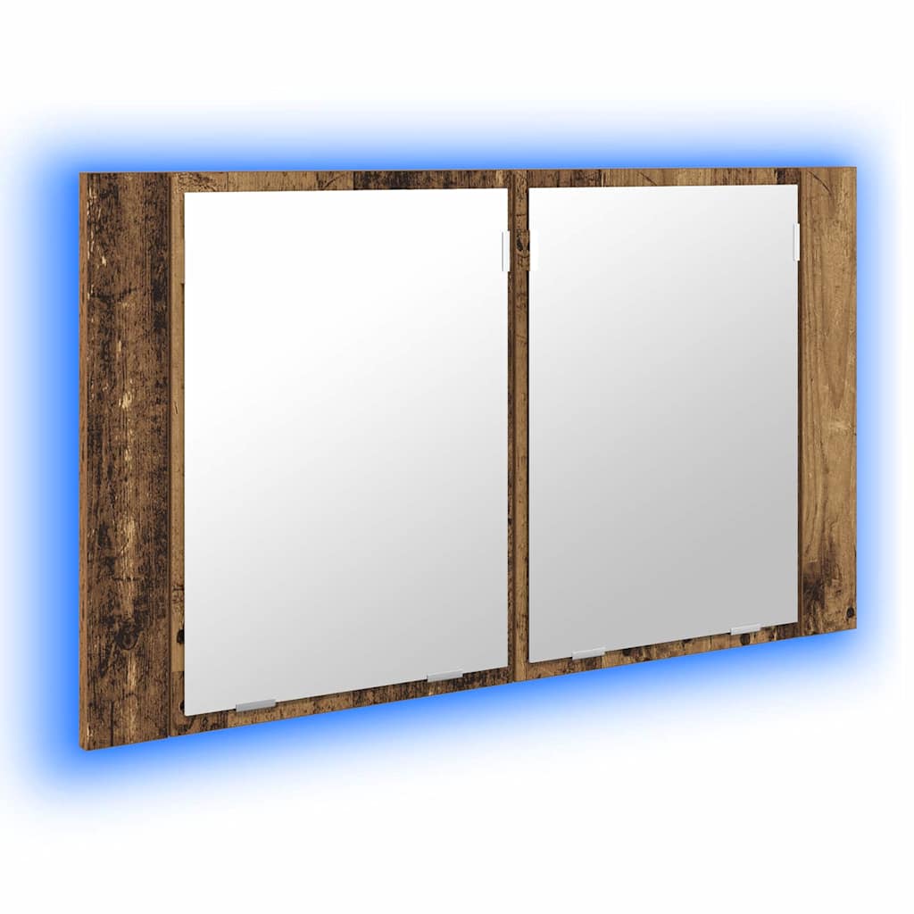 vidaXL Bathroom Mirror Cabinet with Shelf Old Wood 80 x 12 x 45 cm