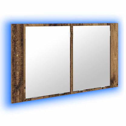 vidaXL Bathroom Mirror Cabinet with Shelf Old Wood 80 x 12 x 45 cm