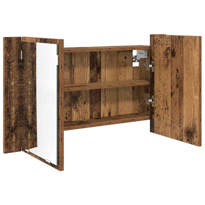 vidaXL Bathroom Mirror Cabinet with Shelf Old Wood 80 x 12 x 45 cm