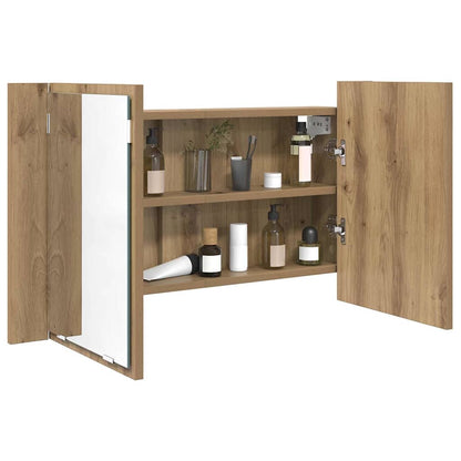 vidaXL Bathroom Mirror Cabinet Artisan Oak 80 x 12 x 45 cm