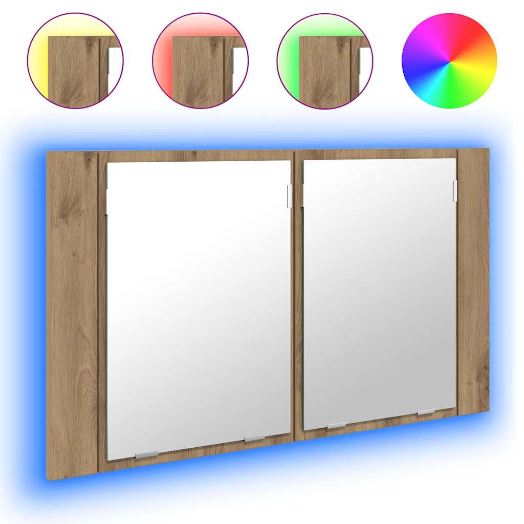 vidaXL Bathroom Mirror Cabinet Artisan Oak 80 x 12 x 45 cm