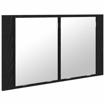 vidaXL Bathroom Mirror Cabinet with Shelf Black Oak 80 x 12 x 45 cm