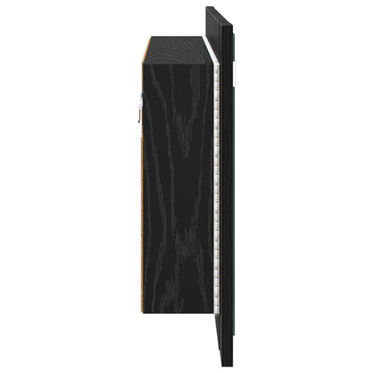 vidaXL Bathroom Mirror Cabinet with Shelf Black Oak 80 x 12 x 45 cm