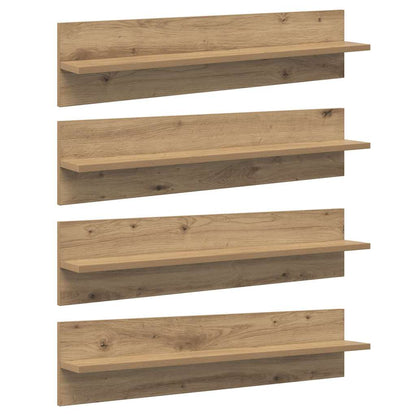 vidaXL Wall Shelves with Shelf 4 pcs Artisan Oak 80 x 11.5 x 18 cm