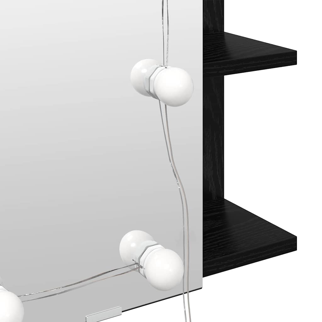 vidaXL Mirror Cabinet Black Oak 70 x 16.5 x 60 cm Engineered Wood