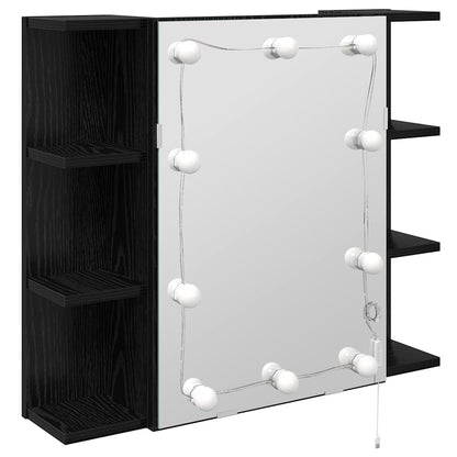 vidaXL Mirror Cabinet Black Oak 70 x 16.5 x 60 cm Engineered Wood