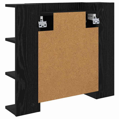vidaXL Mirror Cabinet Black Oak 70 x 16.5 x 60 cm Engineered Wood