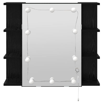 vidaXL Mirror Cabinet Black Oak 70 x 16.5 x 60 cm Engineered Wood