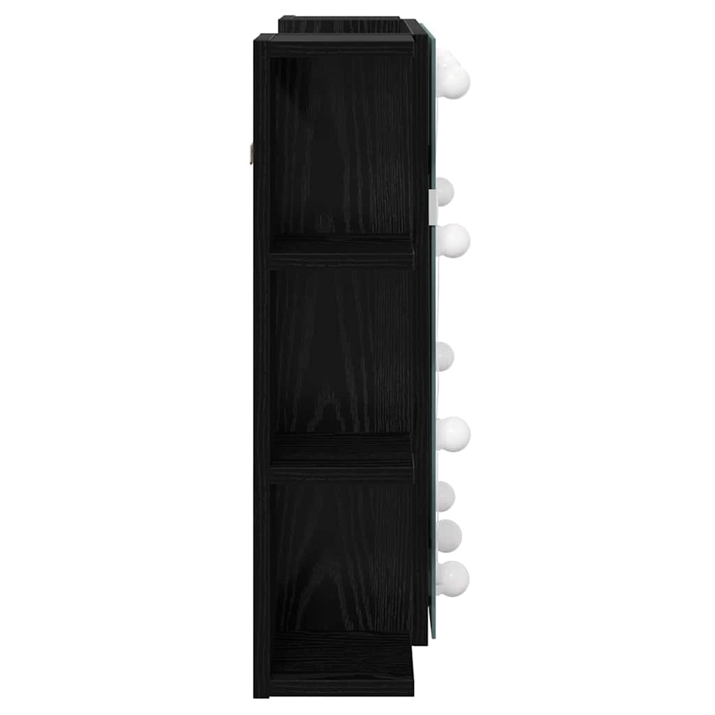 vidaXL Mirror Cabinet Black Oak 70 x 16.5 x 60 cm Engineered Wood