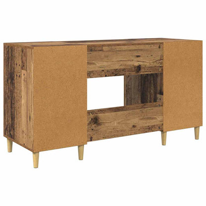 vidaXL Desk with Shelf Old Wood 140 x 50 x 75 cm Engineered Wood
