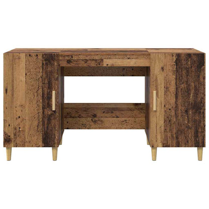vidaXL Desk with Shelf Old Wood 140 x 50 x 75 cm Engineered Wood