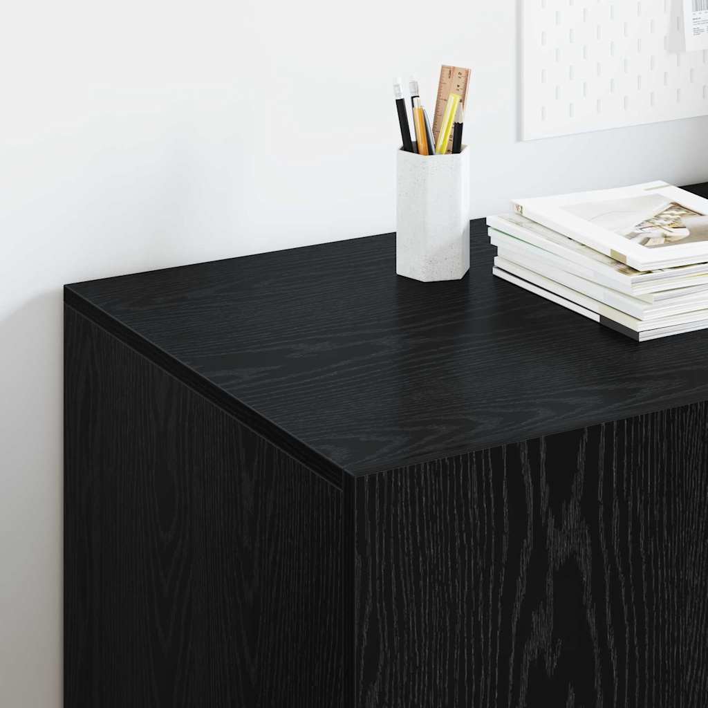 vidaXL Desk Black Oak Engineered Wood 140 x 50 x 75 cm