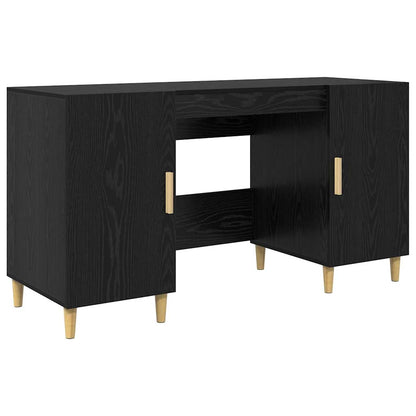 vidaXL Desk Black Oak Engineered Wood 140 x 50 x 75 cm