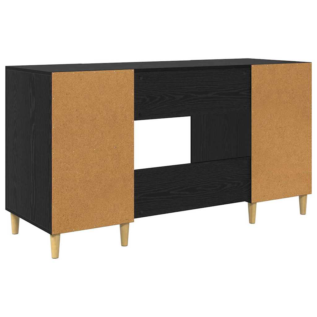vidaXL Desk Black Oak Engineered Wood 140 x 50 x 75 cm
