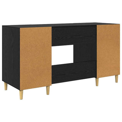 vidaXL Desk Black Oak Engineered Wood 140 x 50 x 75 cm