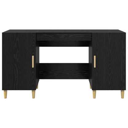 vidaXL Desk Black Oak Engineered Wood 140 x 50 x 75 cm