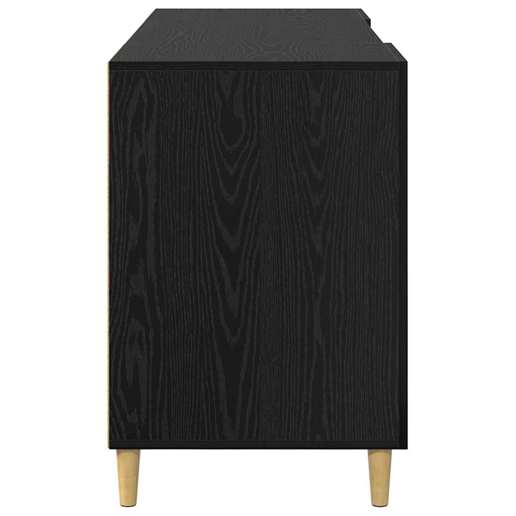 vidaXL Desk Black Oak Engineered Wood 140 x 50 x 75 cm