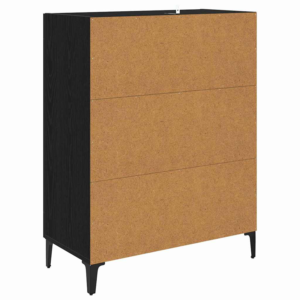 vidaXL Sideboard Black Oak 69.5 x 34 x 90 cm Engineered Wood