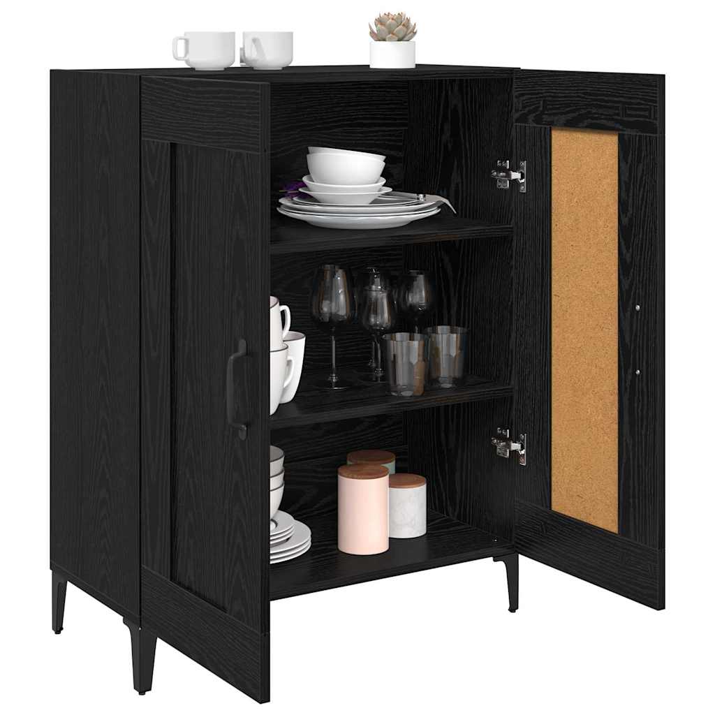 vidaXL Sideboard Black Oak 69.5 x 34 x 90 cm Engineered Wood