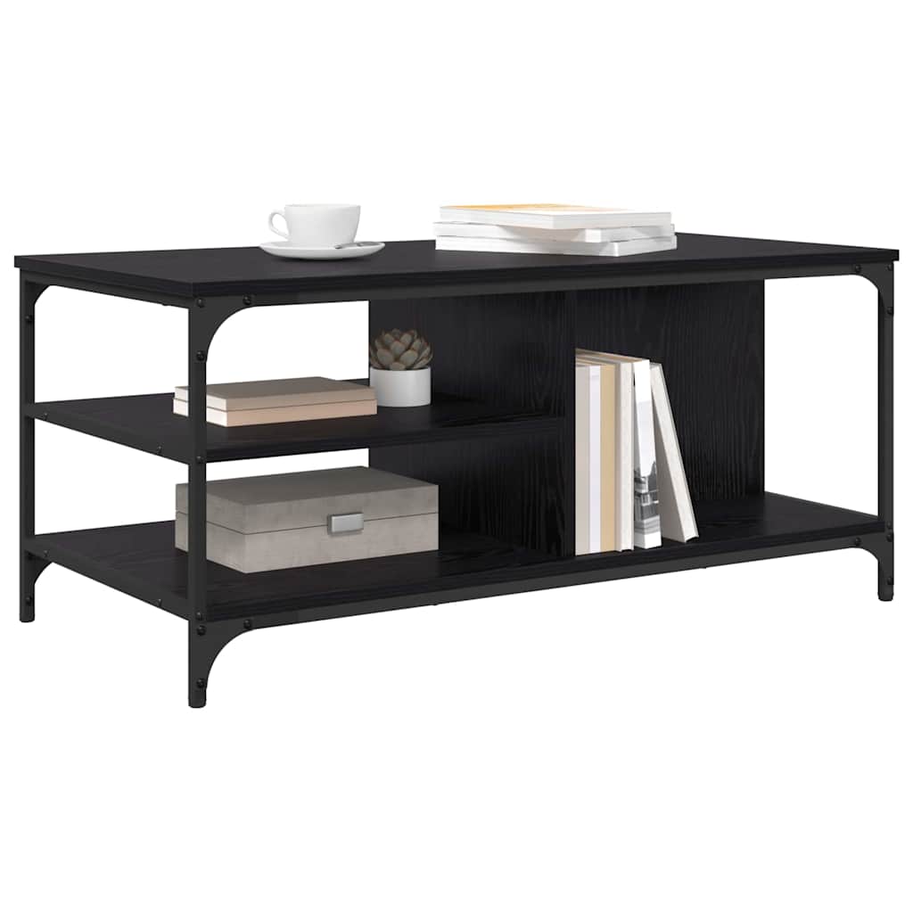 vidaXL Coffee Table Black Oak 100 x 50 x 45 cm Engineered Wood