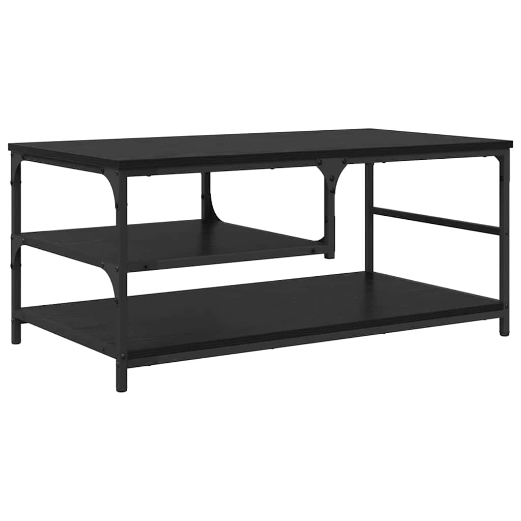 vidaXL Coffee Table Black Oak 90 x 49 x 40 cm Engineered Wood
