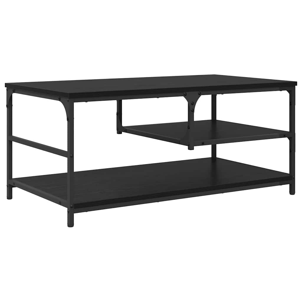 vidaXL Coffee Table Black Oak 90 x 49 x 40 cm Engineered Wood