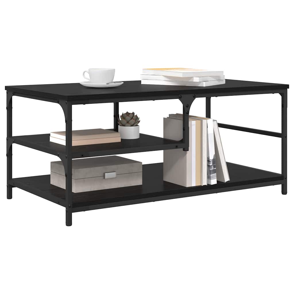 vidaXL Coffee Table Black Oak 90 x 49 x 40 cm Engineered Wood