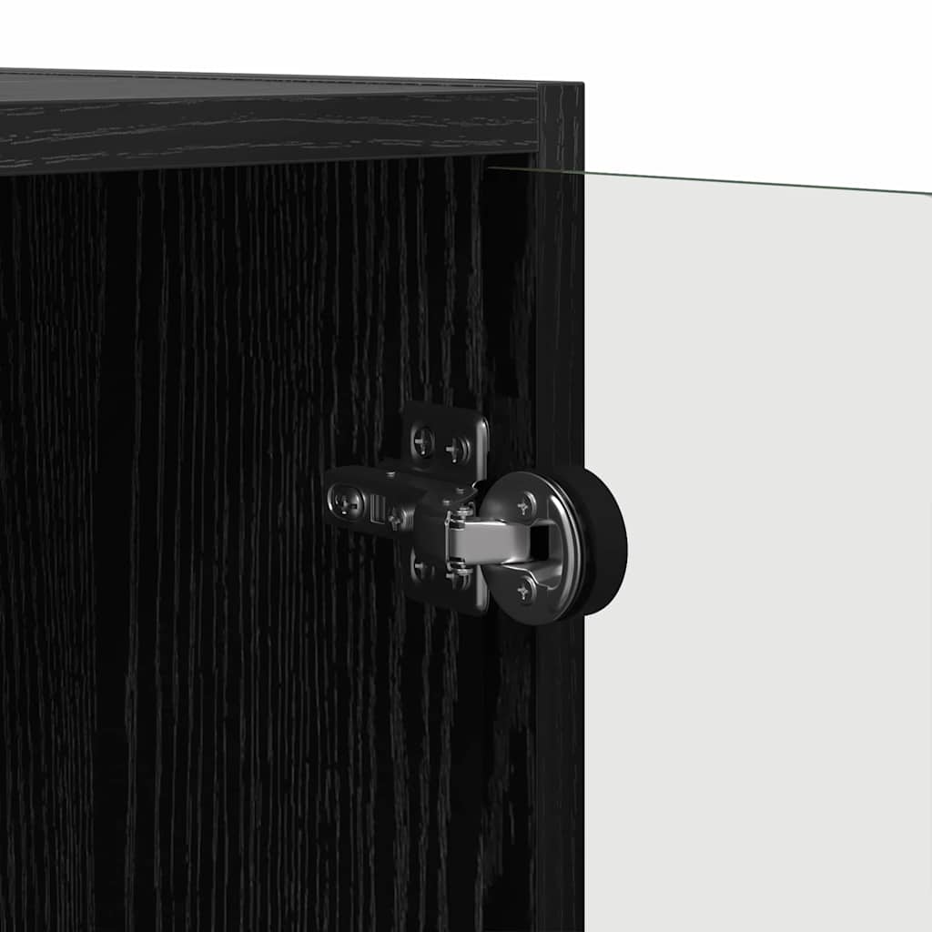 vidaXL Side Cabinet Black Oak 68 x 37 x 75.5 cm Engineered Wood