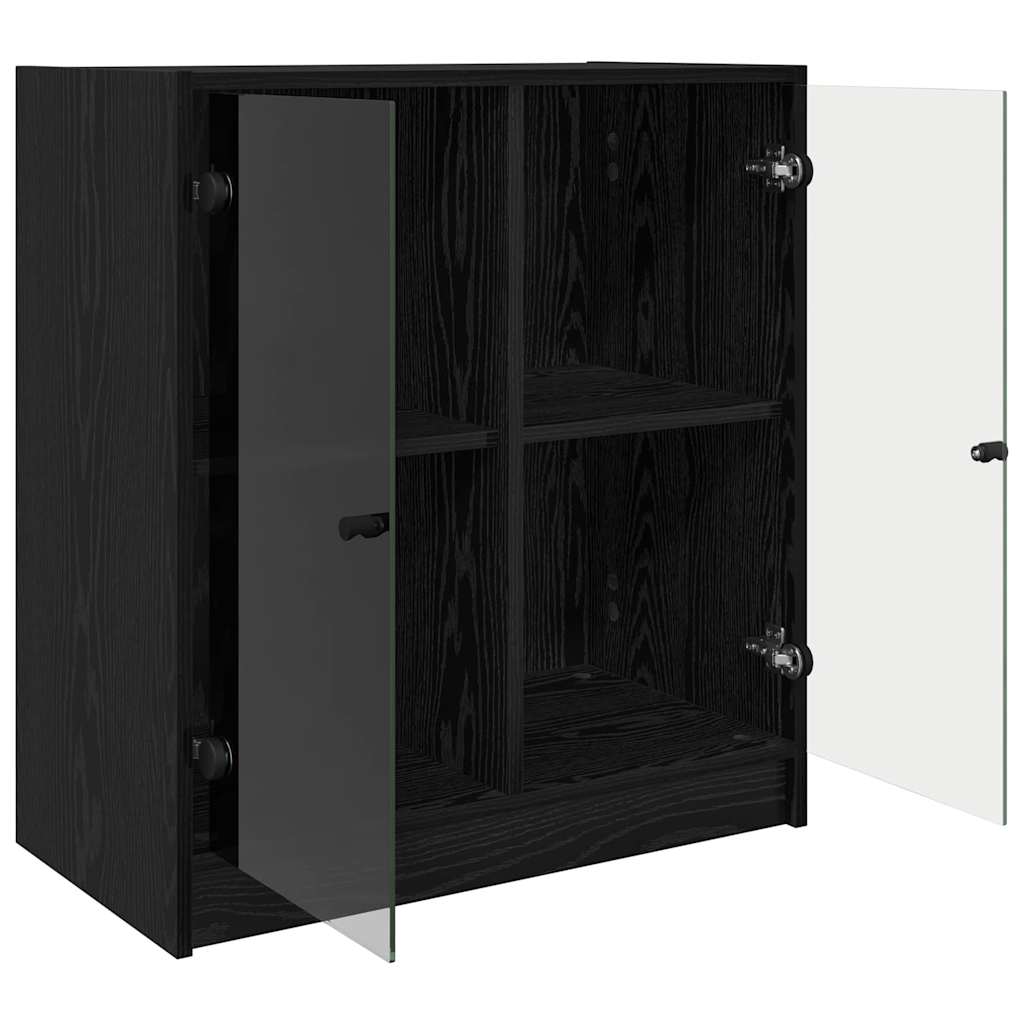 vidaXL Side Cabinet Black Oak 68 x 37 x 75.5 cm Engineered Wood