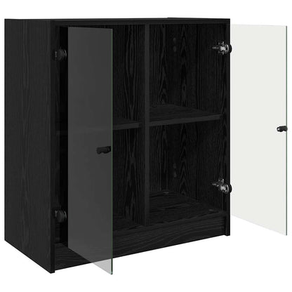 vidaXL Side Cabinet Black Oak 68 x 37 x 75.5 cm Engineered Wood