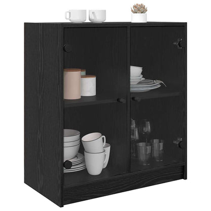 vidaXL Side Cabinet Black Oak 68 x 37 x 75.5 cm Engineered Wood