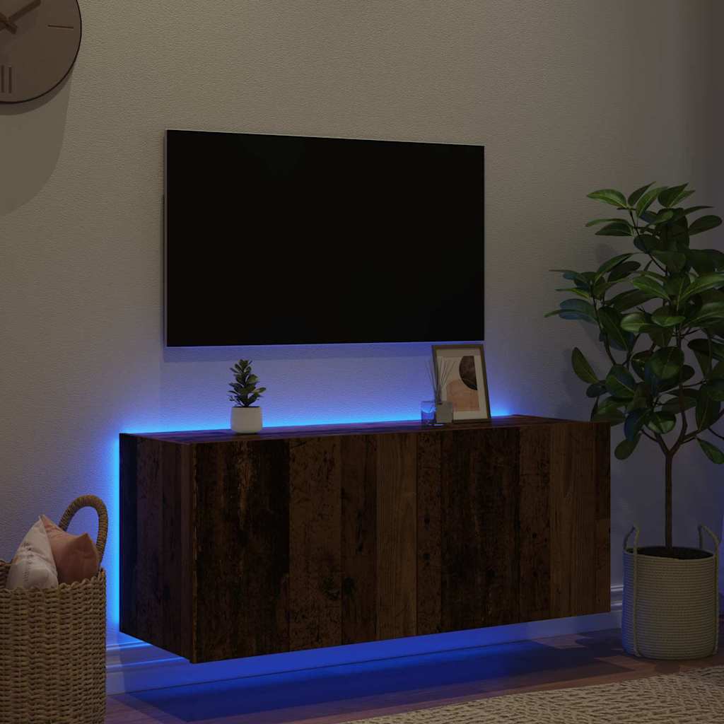vidaXL TV Wall Cabinet Old Wood 100 x 35 x 41 cm Engineered Wood