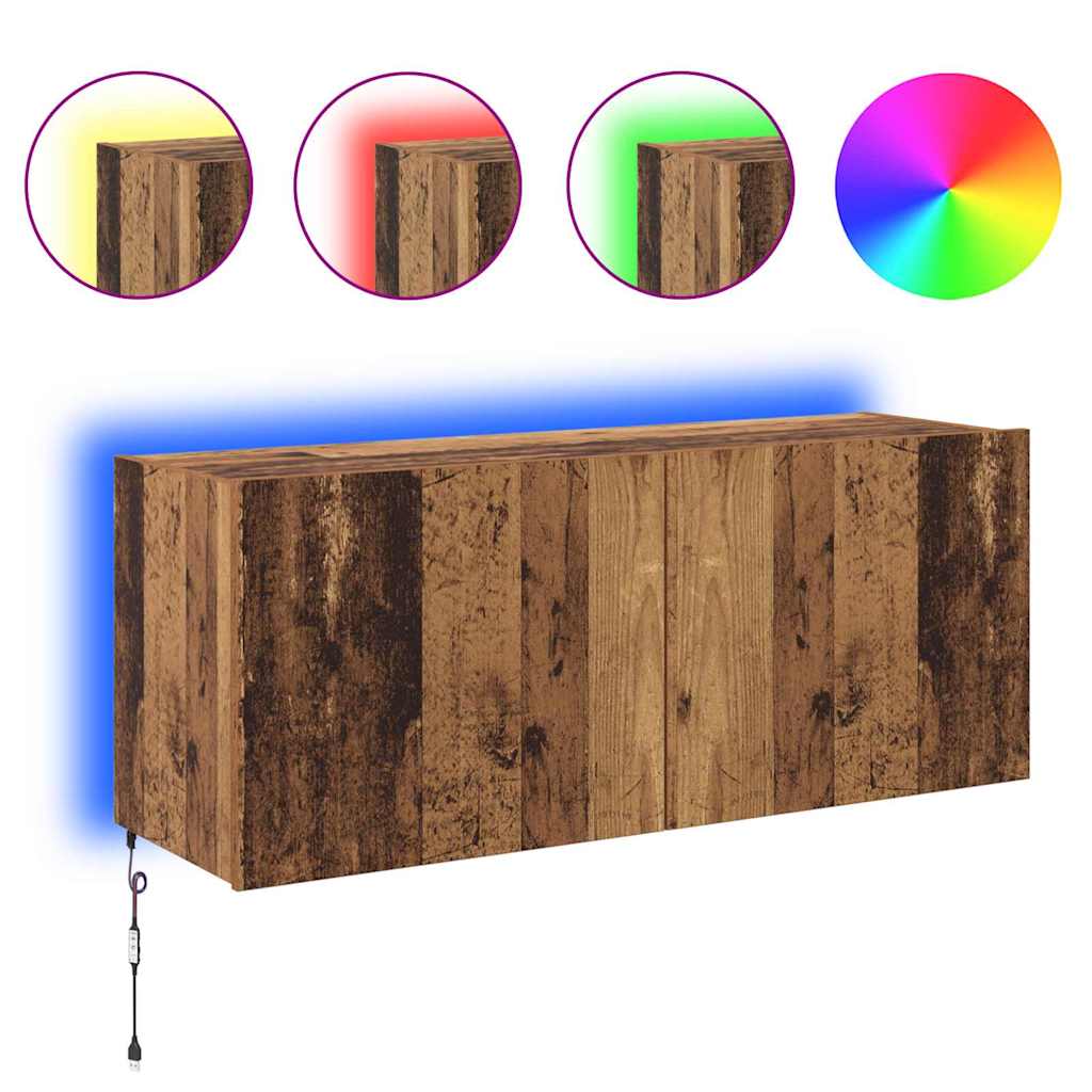 vidaXL TV Wall Cabinet Old Wood 100 x 35 x 41 cm Engineered Wood