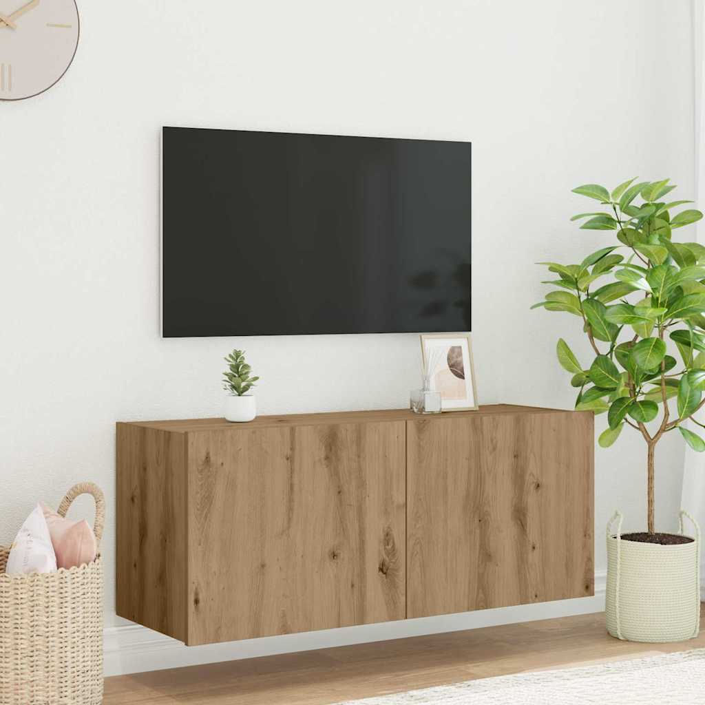 vidaXL TV Wall Cabinet Artisan Oak Engineered Wood