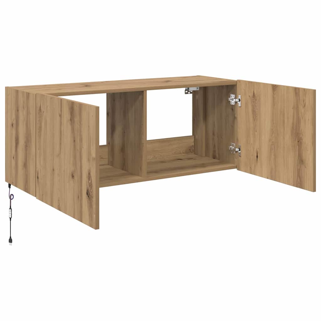 vidaXL TV Wall Cabinet Artisan Oak Engineered Wood