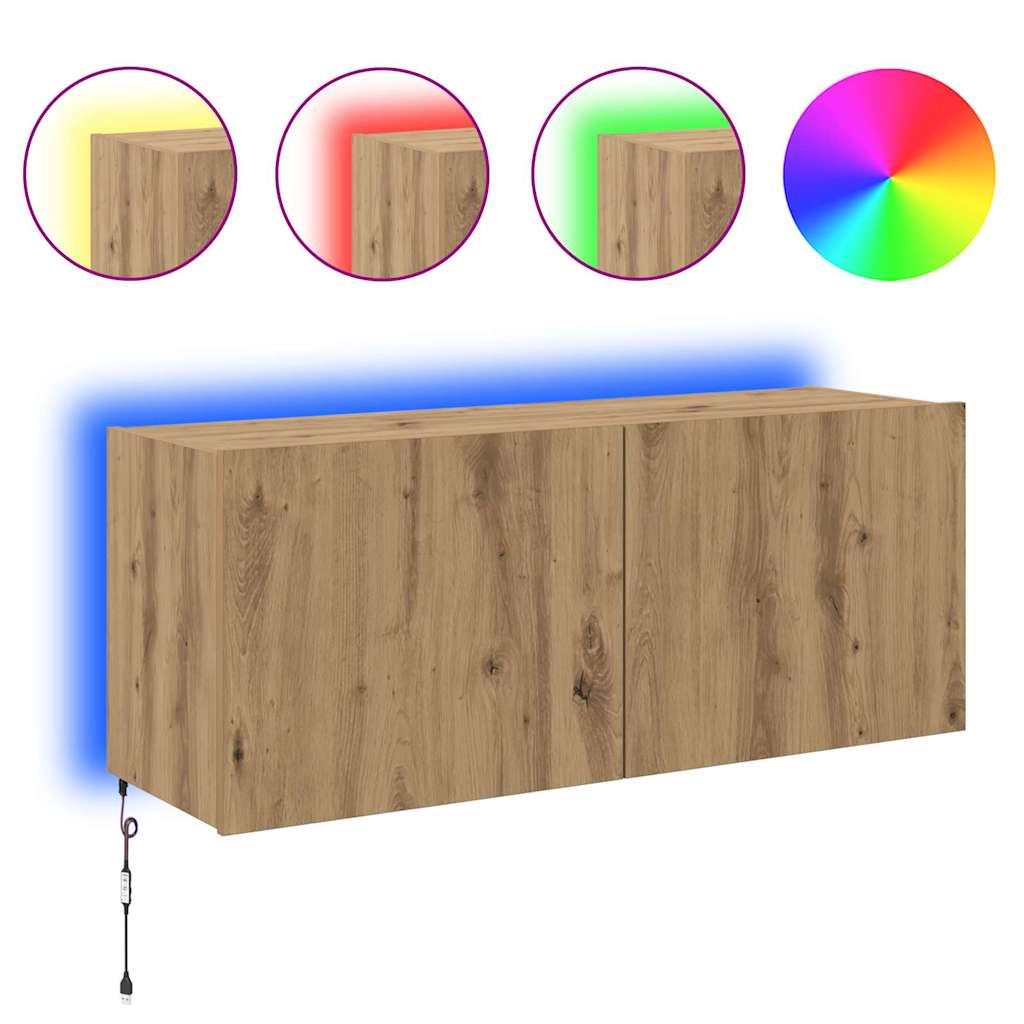 vidaXL TV Wall Cabinet Artisan Oak Engineered Wood