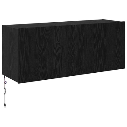 vidaXL TV Wall Cabinet Black Oak 100 x 35 x 41 cm Engineered Wood