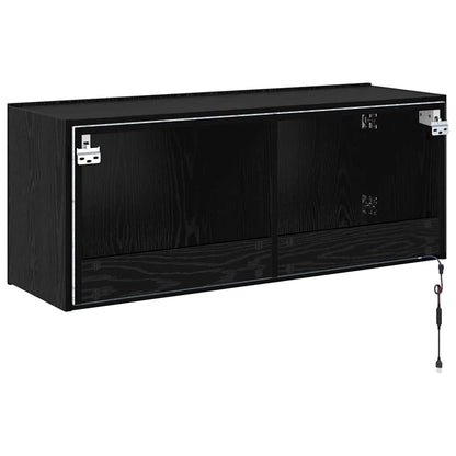vidaXL TV Wall Cabinet Black Oak 100 x 35 x 41 cm Engineered Wood