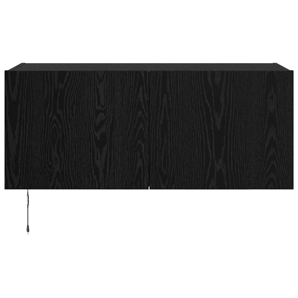 vidaXL TV Wall Cabinet Black Oak 100 x 35 x 41 cm Engineered Wood