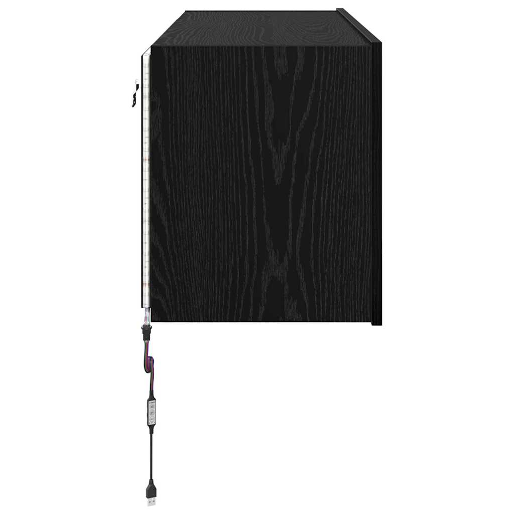 vidaXL TV Wall Cabinet Black Oak 100 x 35 x 41 cm Engineered Wood