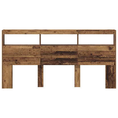 vidaXL Headboard with Shelf Old Wood 200 x 17 x 102 cm Engineered Wood
