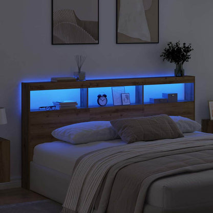 vidaXL Headboard Artisan Oak 200 x 17 x 102 cm Engineered Wood